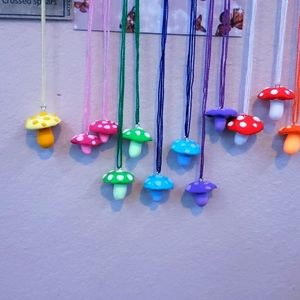 5 set of mushroom necklace